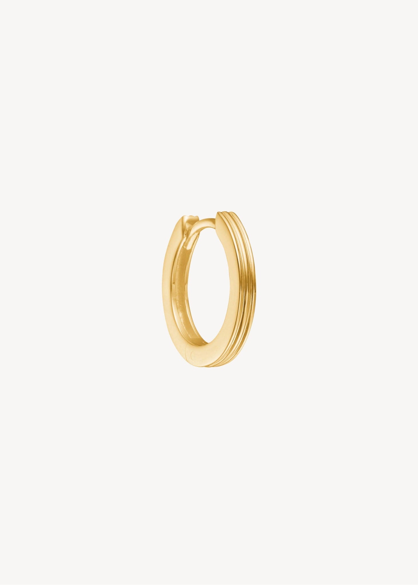 Guld hoops til charms i 2 cm i guldbelagt sterling sølv til ham og hende med nålestriber, perfekt gave til ham og gave til hende, design dine egne øreringe 