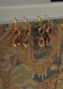 Lillian Ohrringe mit Amethyst und Champagnerquarz - vergoldet