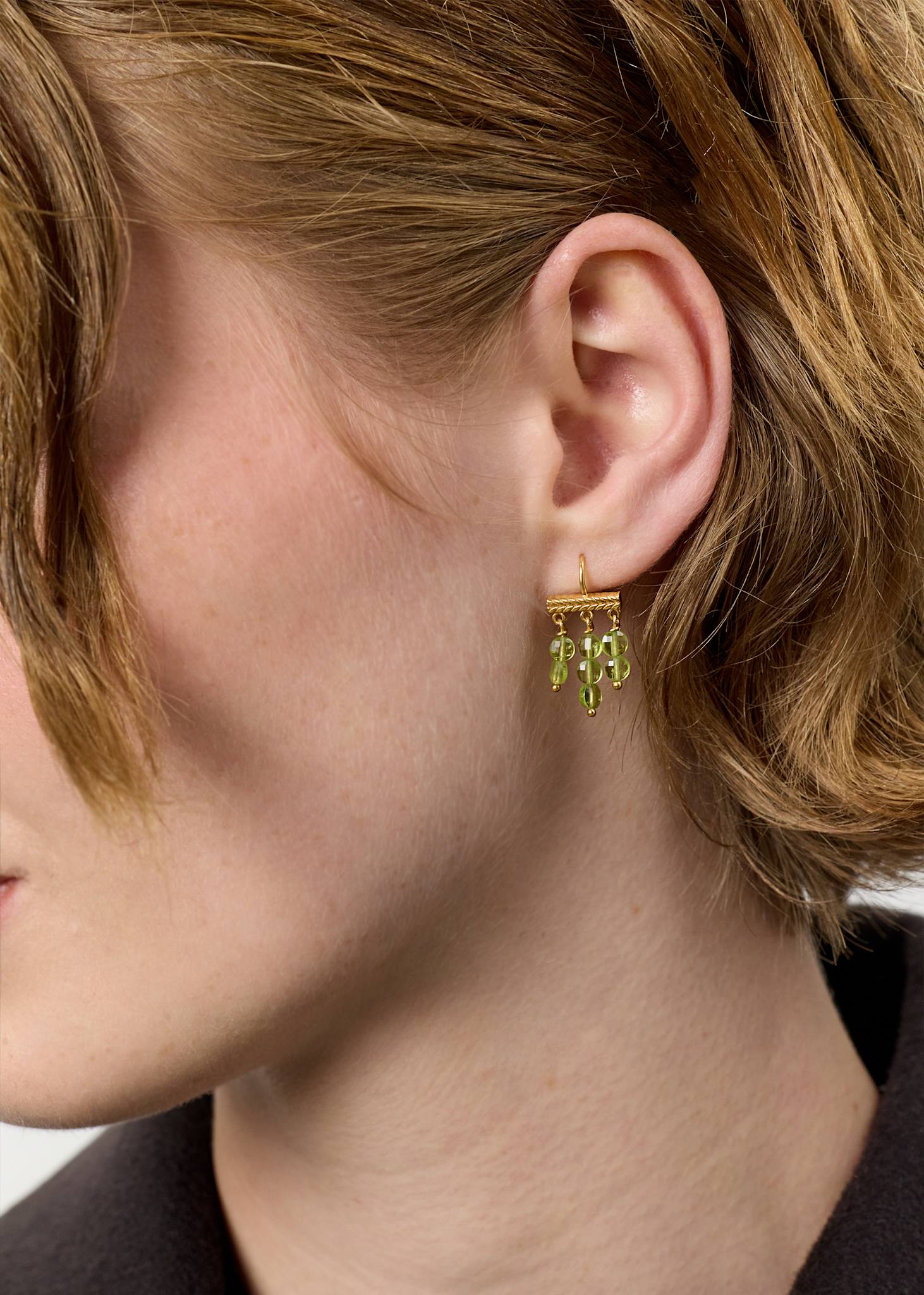 Valentina Ohrringe mit Peridot - vergoldet