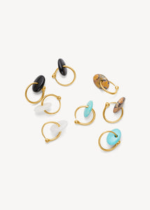 hoops fra carré jewellery med vedhæng med ægte ædelsten i guldbelagt sterling sølv 