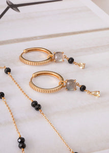 Isodore charm mit Labradorit, Spinel und Lemon Quarz - vergoldet