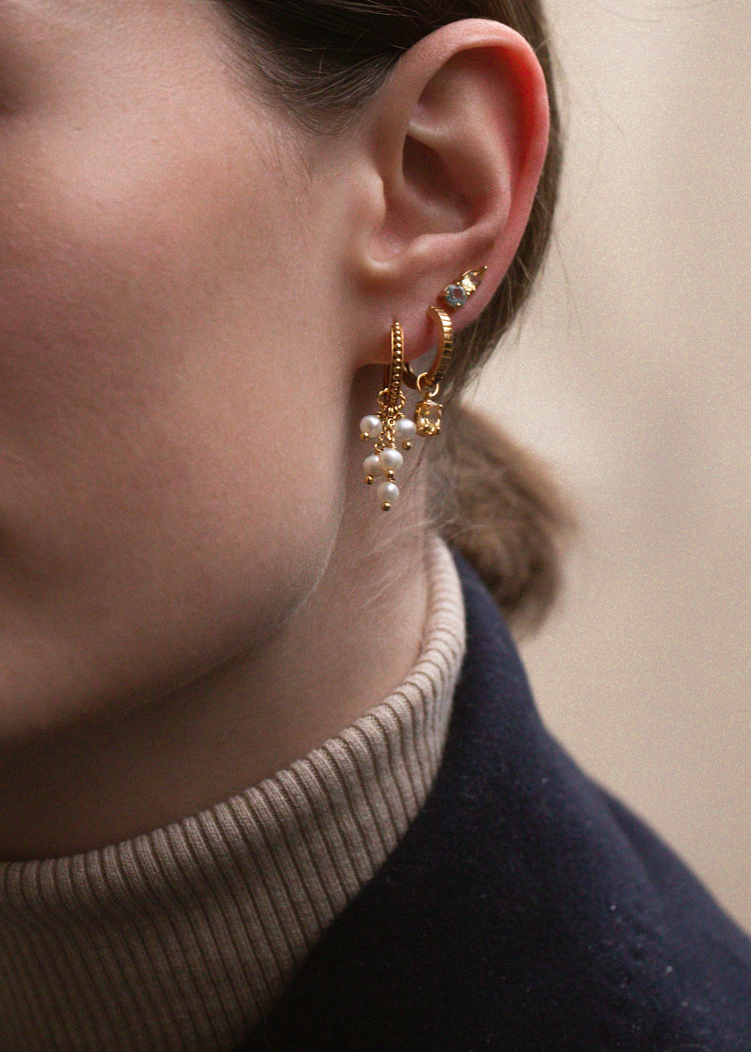 Bloom charm mit Perle - Silber