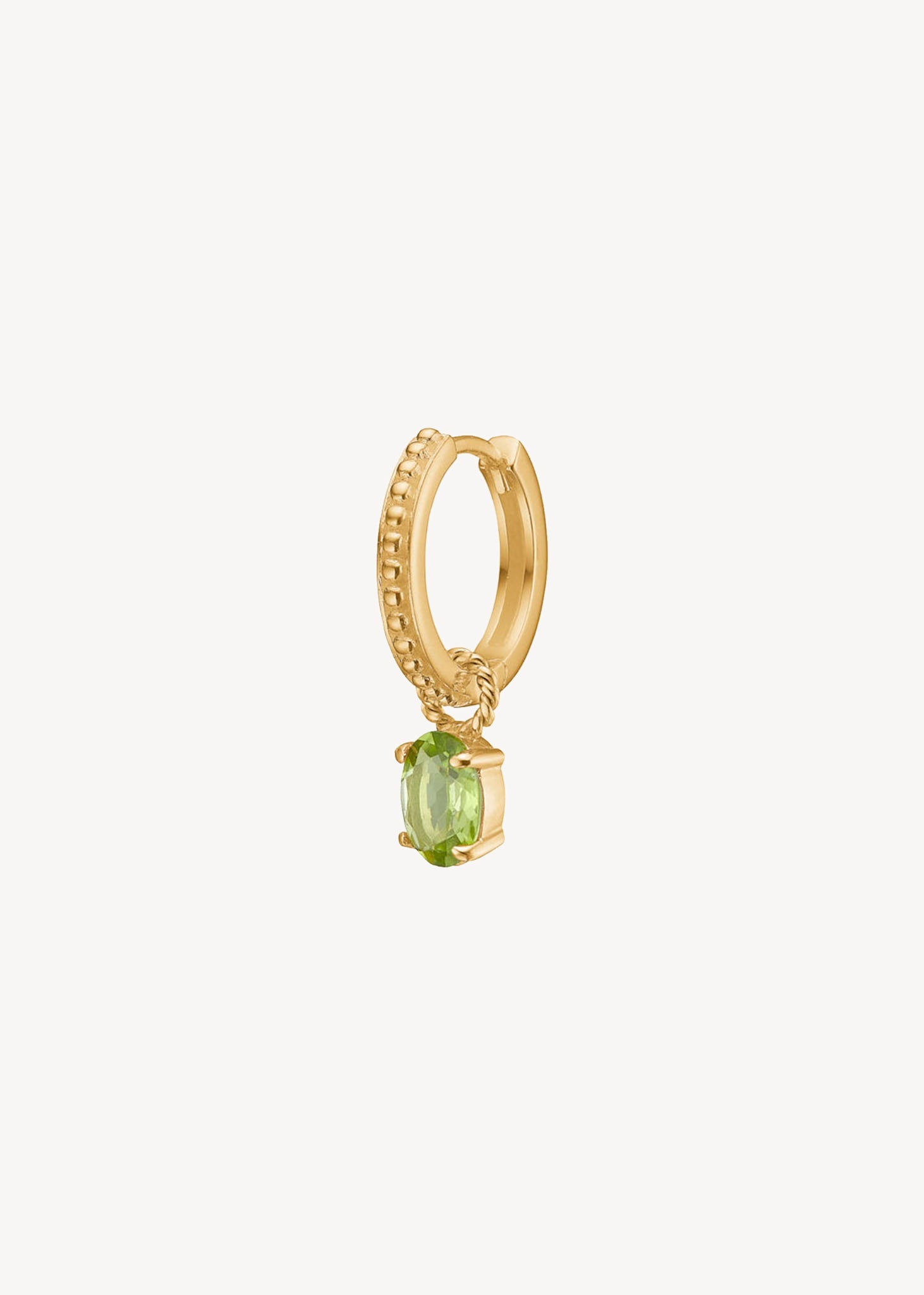 Valentine charm mit Peridot - vergoldet
