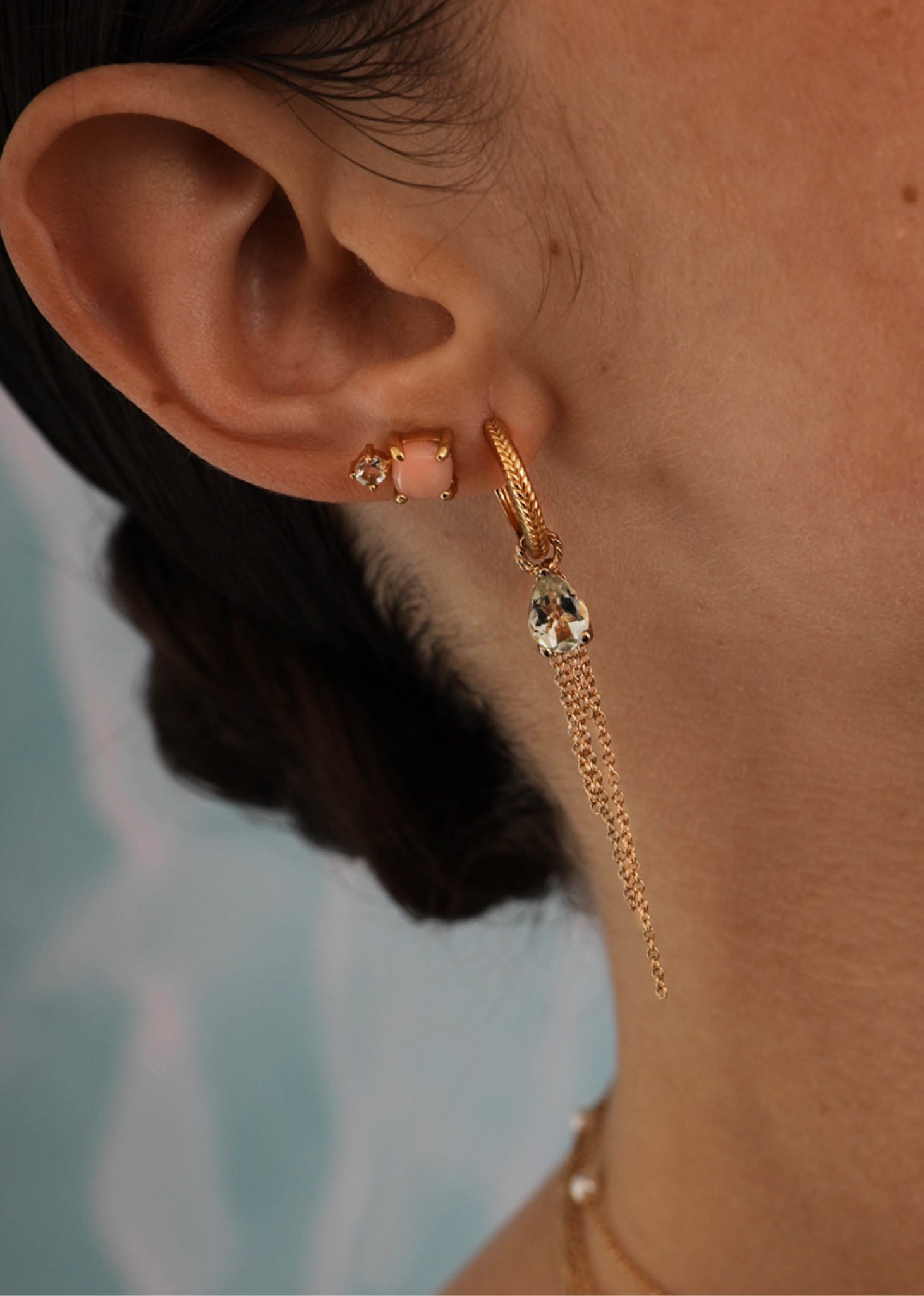 Pirus charm mit Prasiolit - vergoldet