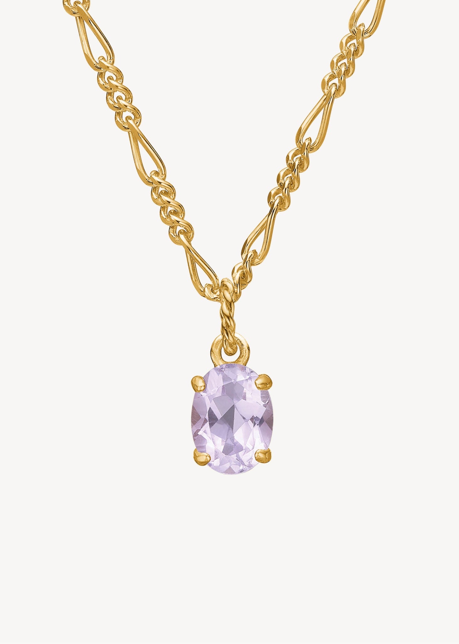 Smukt guld vedhæng til halskæder med februars fødselssten, lilla ametyst ædelsten til halskæder og armbånd - perfekt gave under 400 kr til hende og smykke med fødselssten februar gave