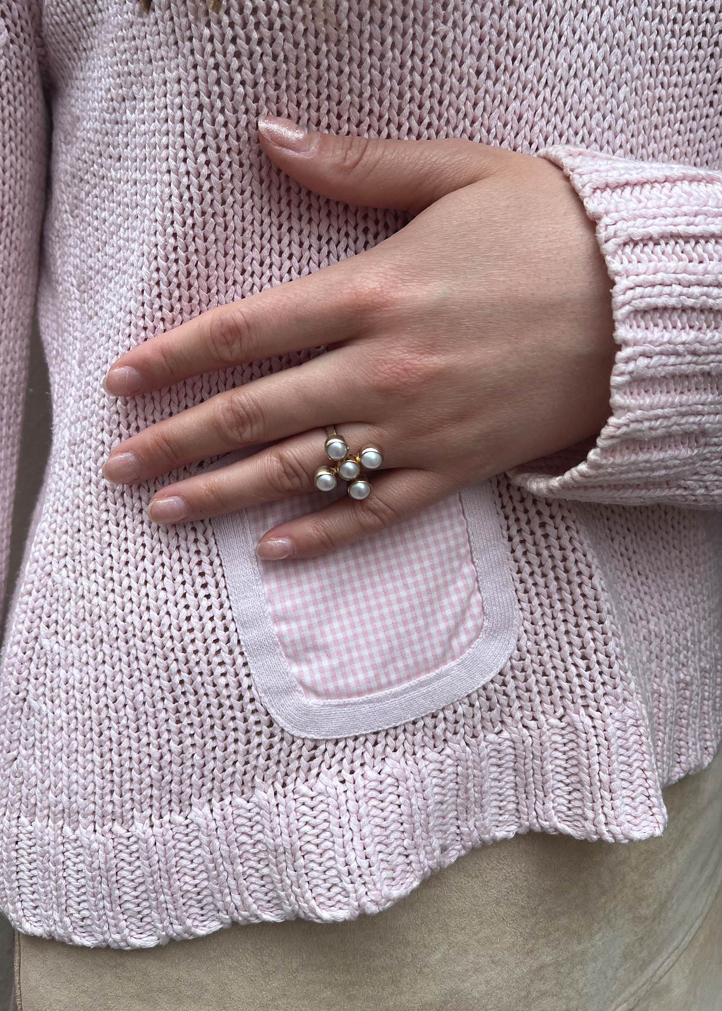 La Perla ring mit Perle - vergoldet