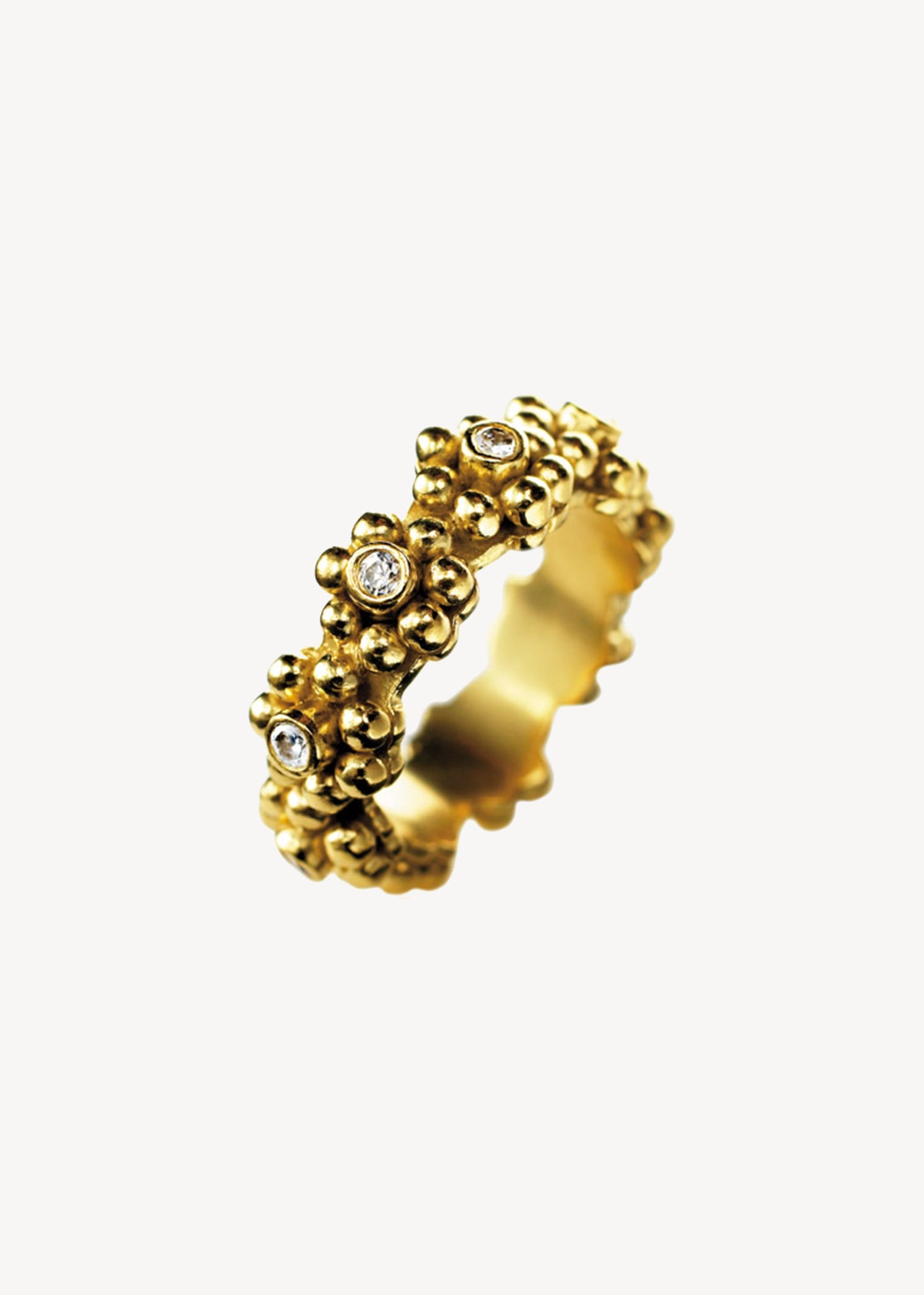 Flora ring mit Zirkonia - vergoldet