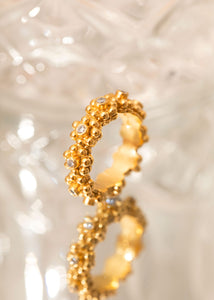 Flora ring mit Zirkonia - vergoldet