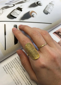 Shield ring - vergoldet
