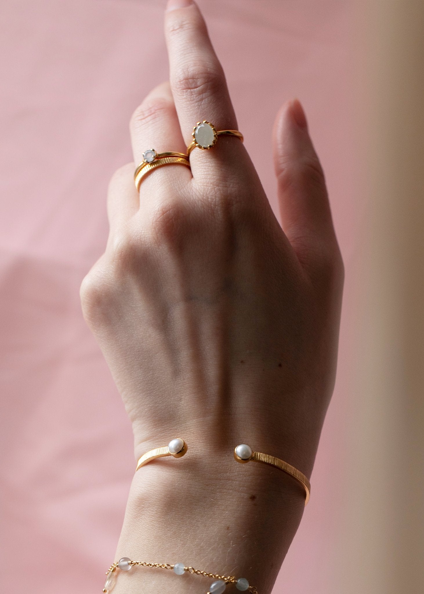 Lana ring mit Aquamarin - vergoldet