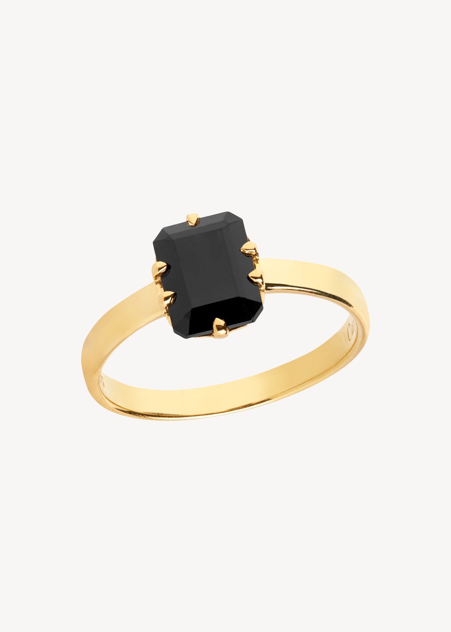 Confidence ring mit schwarzem Achat - vergoldet