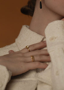 Cushion ring mit Lemon Quarz - vergoldet