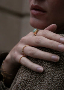 Marvels ring mit Aventurin - vergoldet