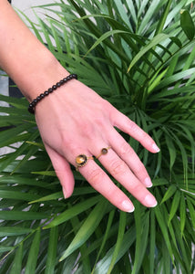 Aelia ring mit Rauchquarz - vergoldet