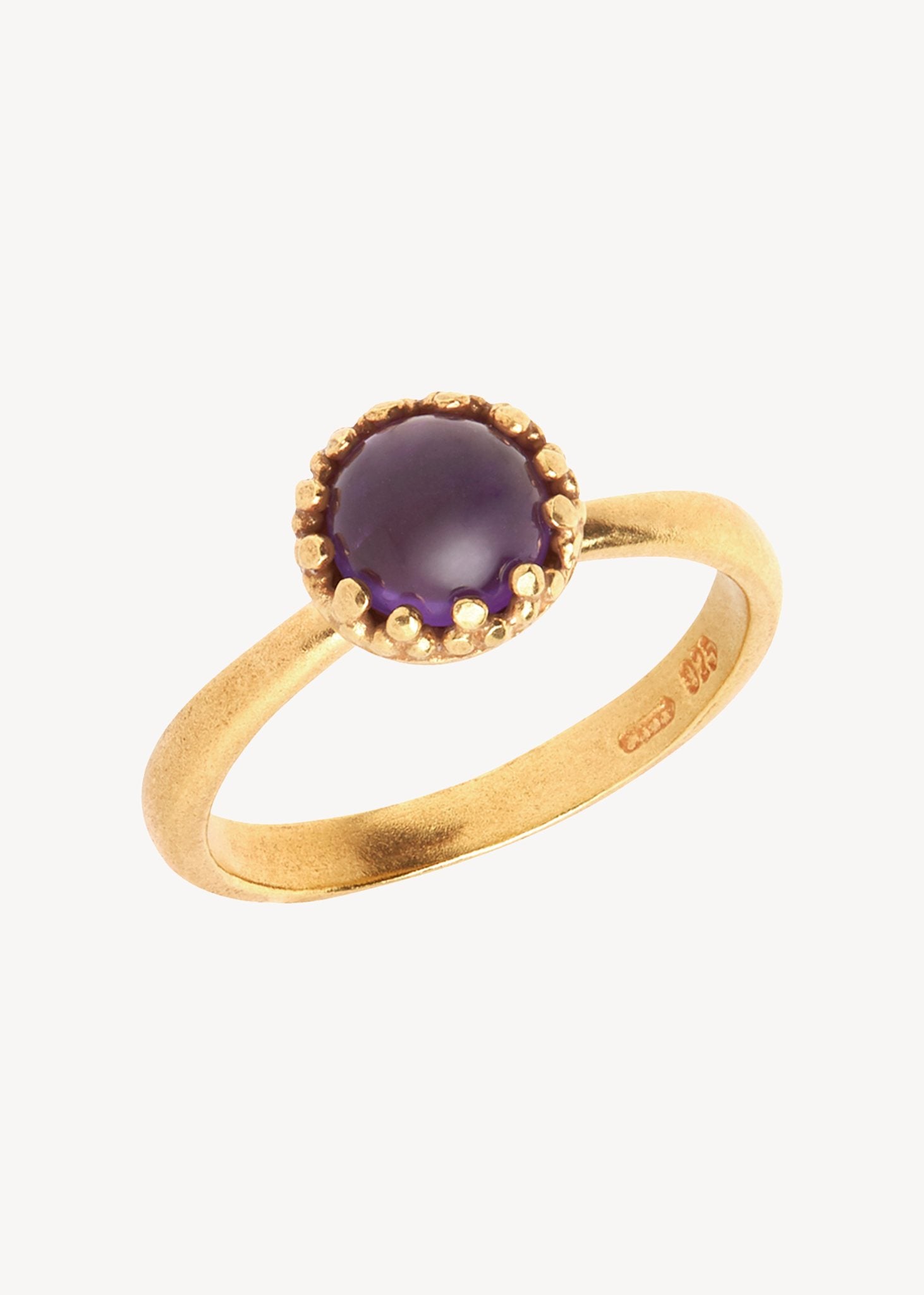 Zoë ring mit Amethyst - vergoldet