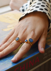 Zoë ring mit Kyanit - vergoldet