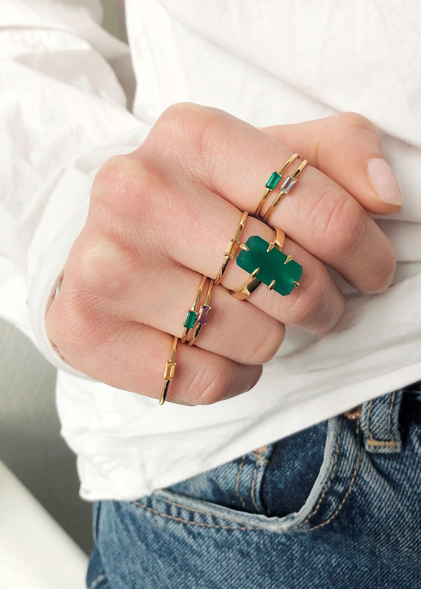 Confetti ring mit Blauem Topas - vergoldet