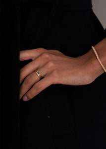 Confetti ring mit Rosenquarz - vergoldet