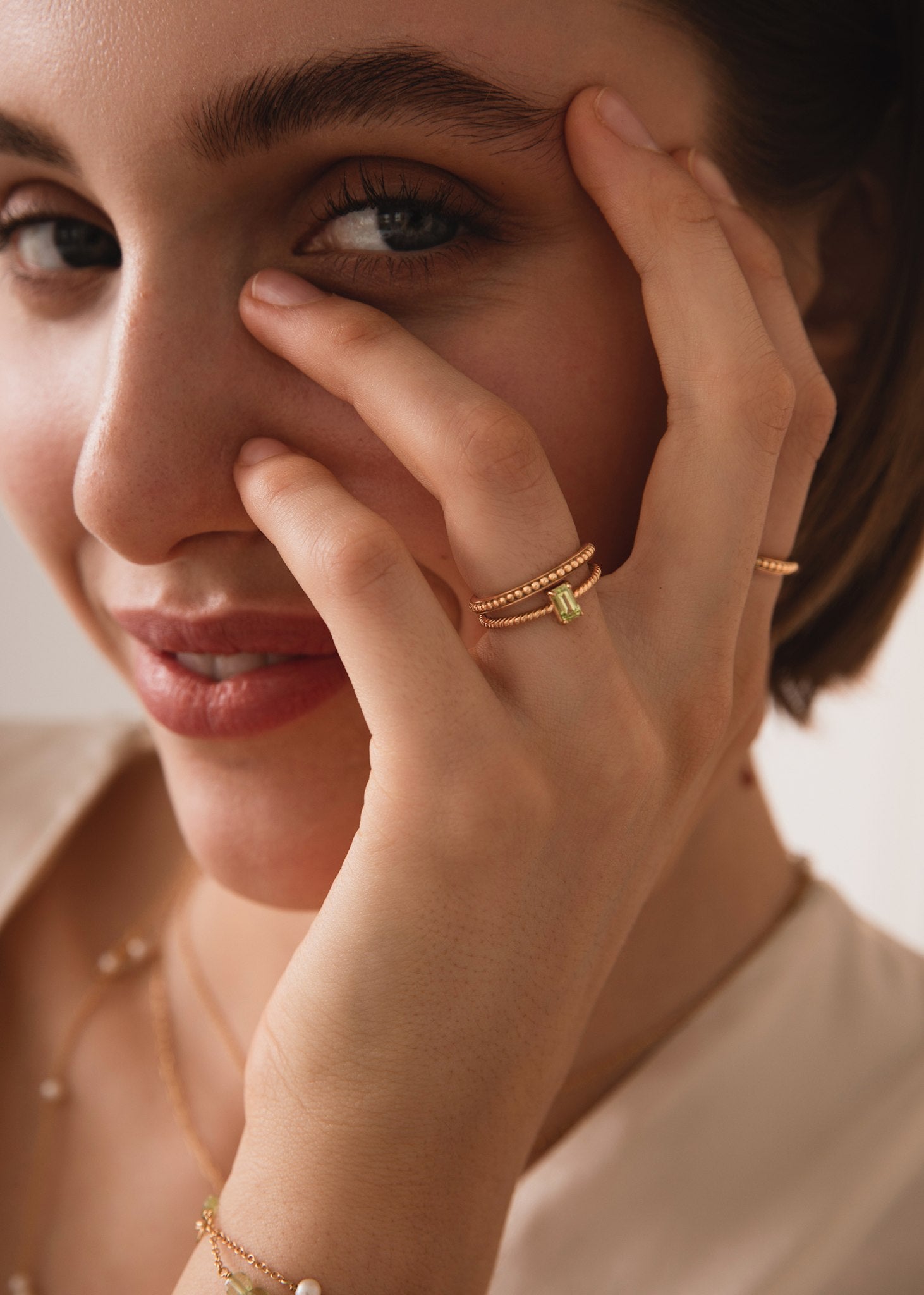 Alaia ring mit Peridot - vergoldet