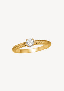 Olalla ring mit Prasiolith - vergoldet