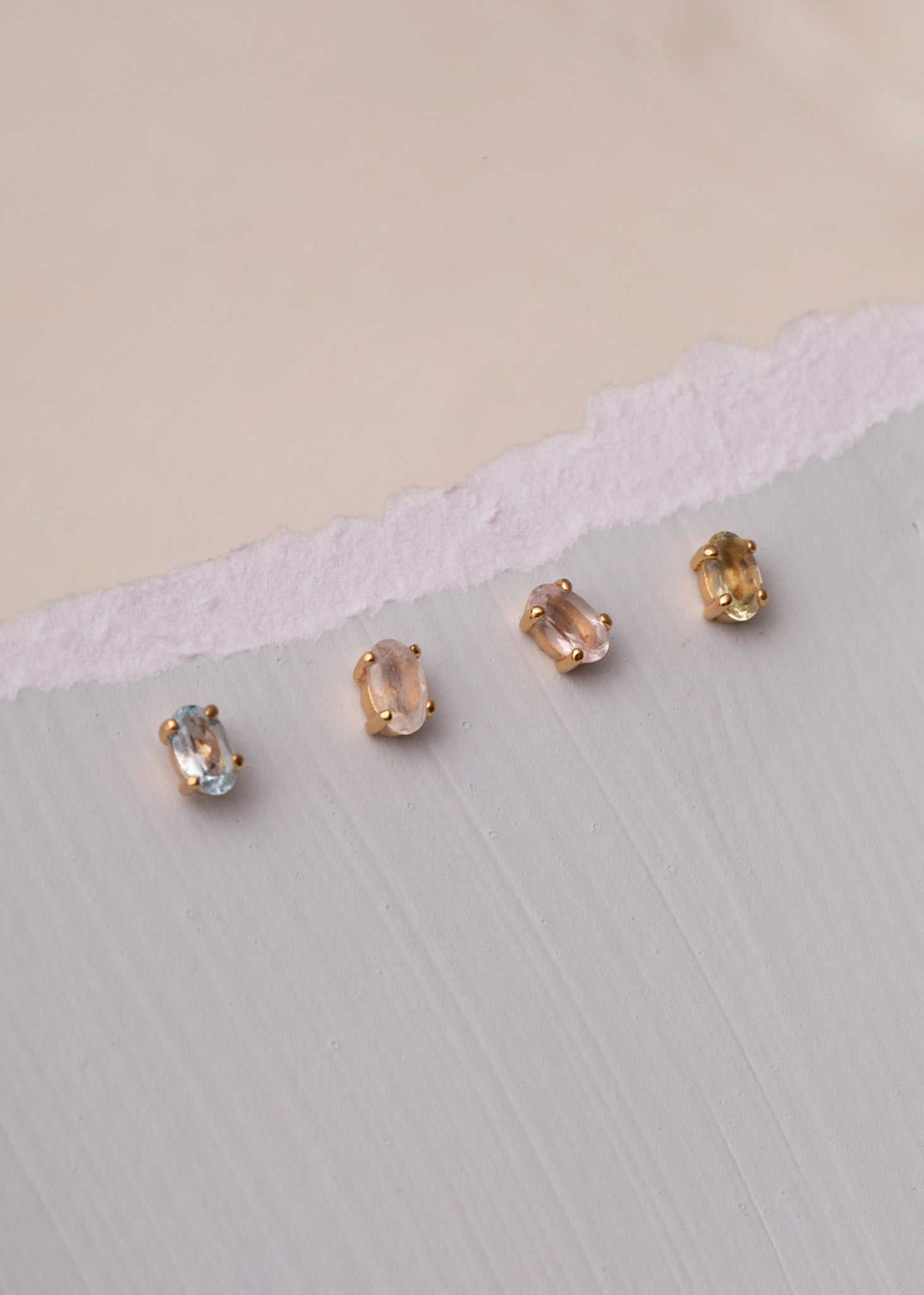 Esther Ohrstecker mit Lemonquarz 1 stk - vergoldet