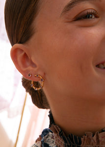 Gem Ohrstecker mit Amethyst - vergoldet
