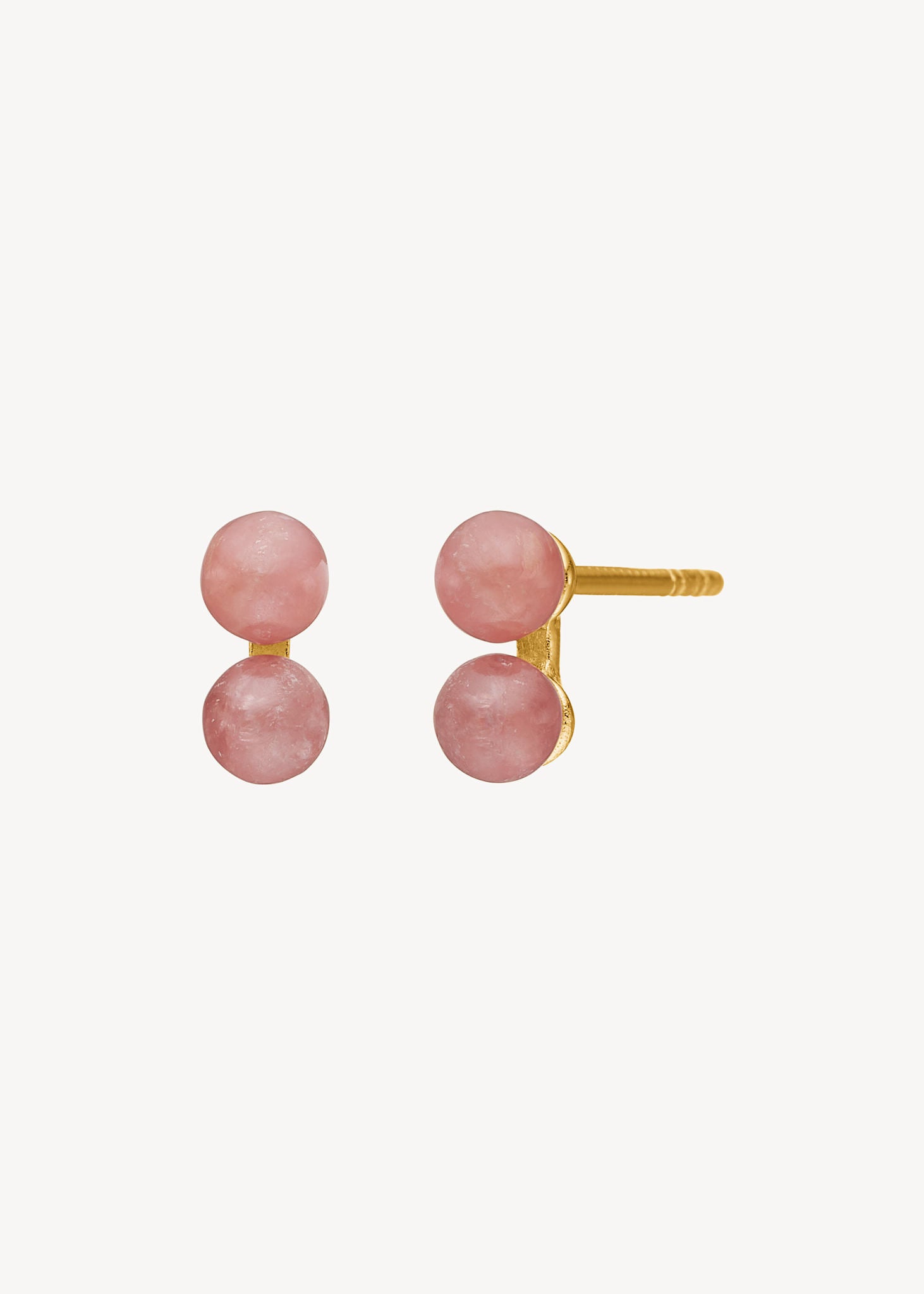 Små søde ørestikker til hende med lyserøde Rhodocrosit ædelsten i et enkelt design, perfekt gave til hende under 500 kr
