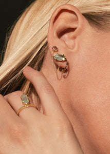 18-Karat Bella Ohrstecker mit Turmalin und Aquamarin