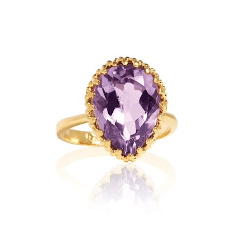Vergoldete ring mit Amethyst
