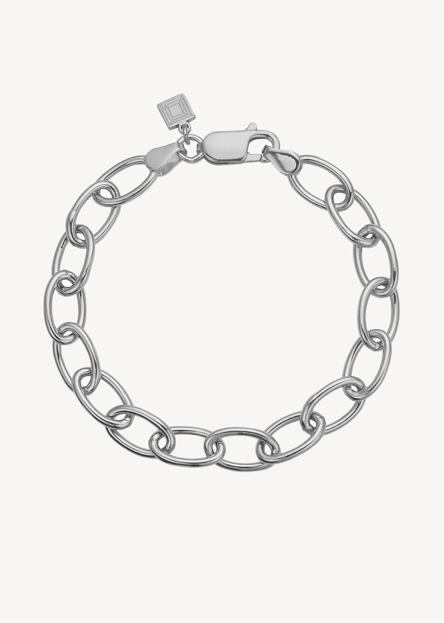 Chunky armbånd til mænd og kvinder i 925 sterling sølv med oval akerkæde og spring lås, perfekt gave til hende under 800 kr