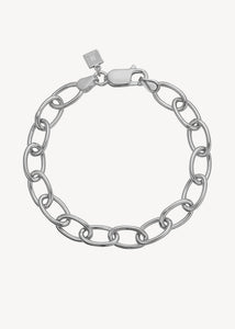 Chunky armbånd til mænd og kvinder i 925 sterling sølv med oval akerkæde og spring lås, perfekt gave til hende under 800 kr