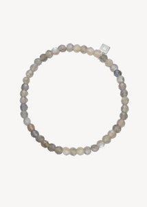 Smukt ædelstensarmbånd med carré tag i sterling sølv i slip on stil til mænd og kvinder med spirituelle labradorit ædelsten, perfekt gave til hende under 900 kr 