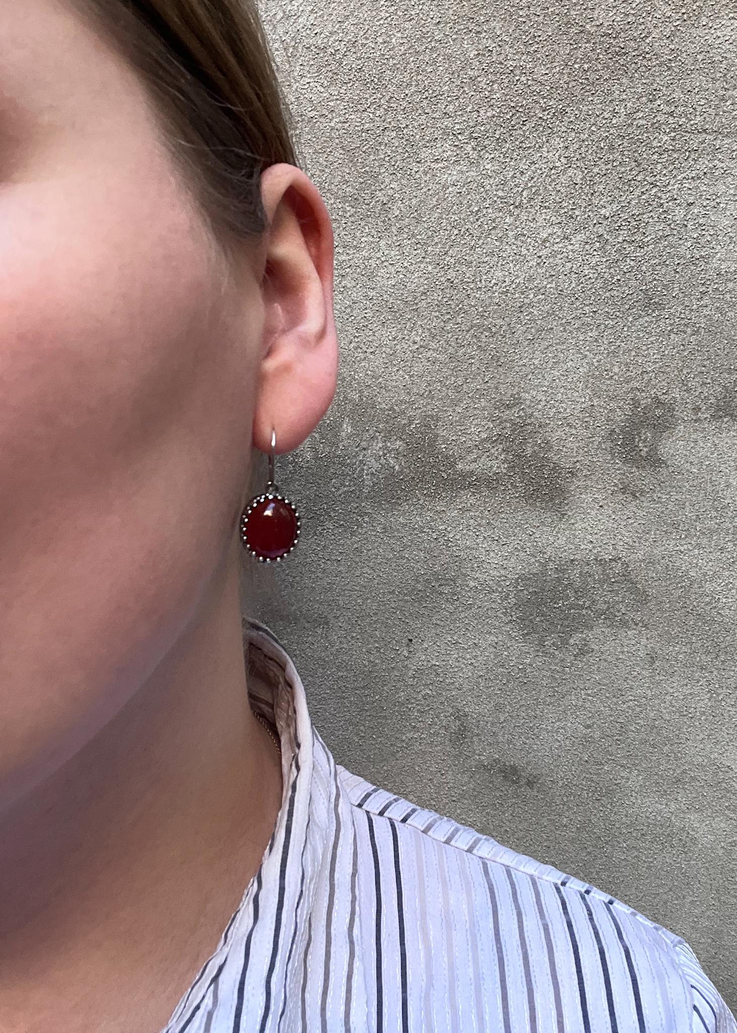 Amanda Ohrringe mit Karneol - Silber