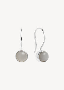 Augusta Ohrringe mit grauem Mondstein - Silber