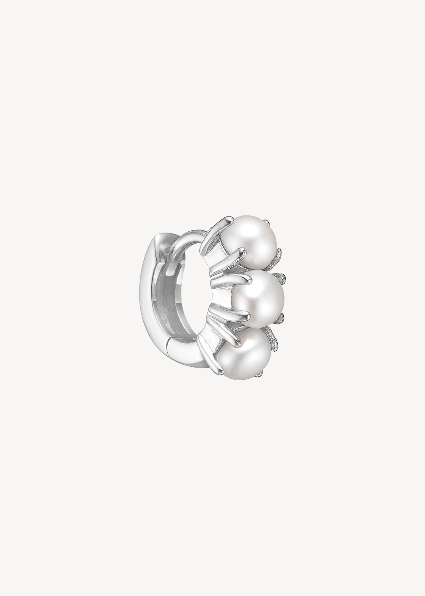 GEM Creole mit Perle 1cm - Silber