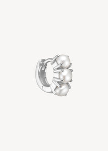 GEM Creole mit Perle 1cm - Silber