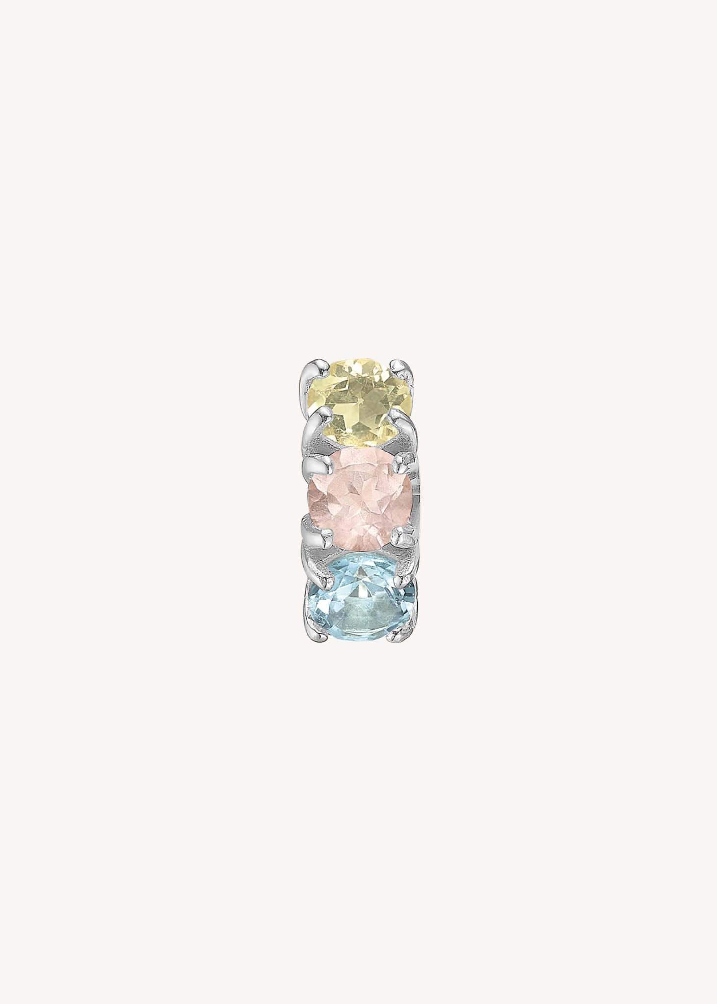 GEM Creole mit Edelstein 1cm - Silber