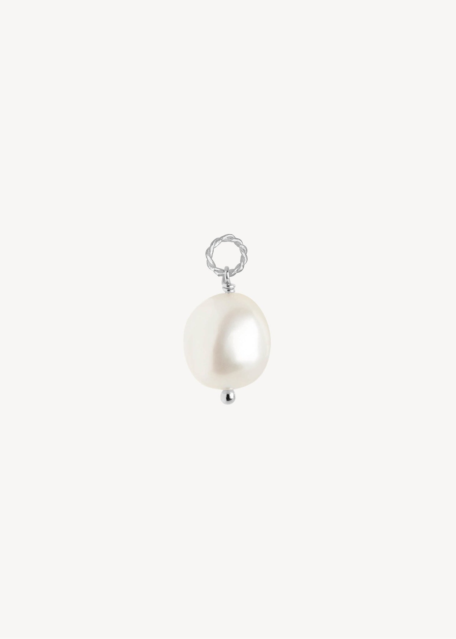 Charm til øreringe og hoops i sterling sølv med en stor hvid ferskvandsperler til ham og hende, perfekt gave til ham og hende under 400 kr