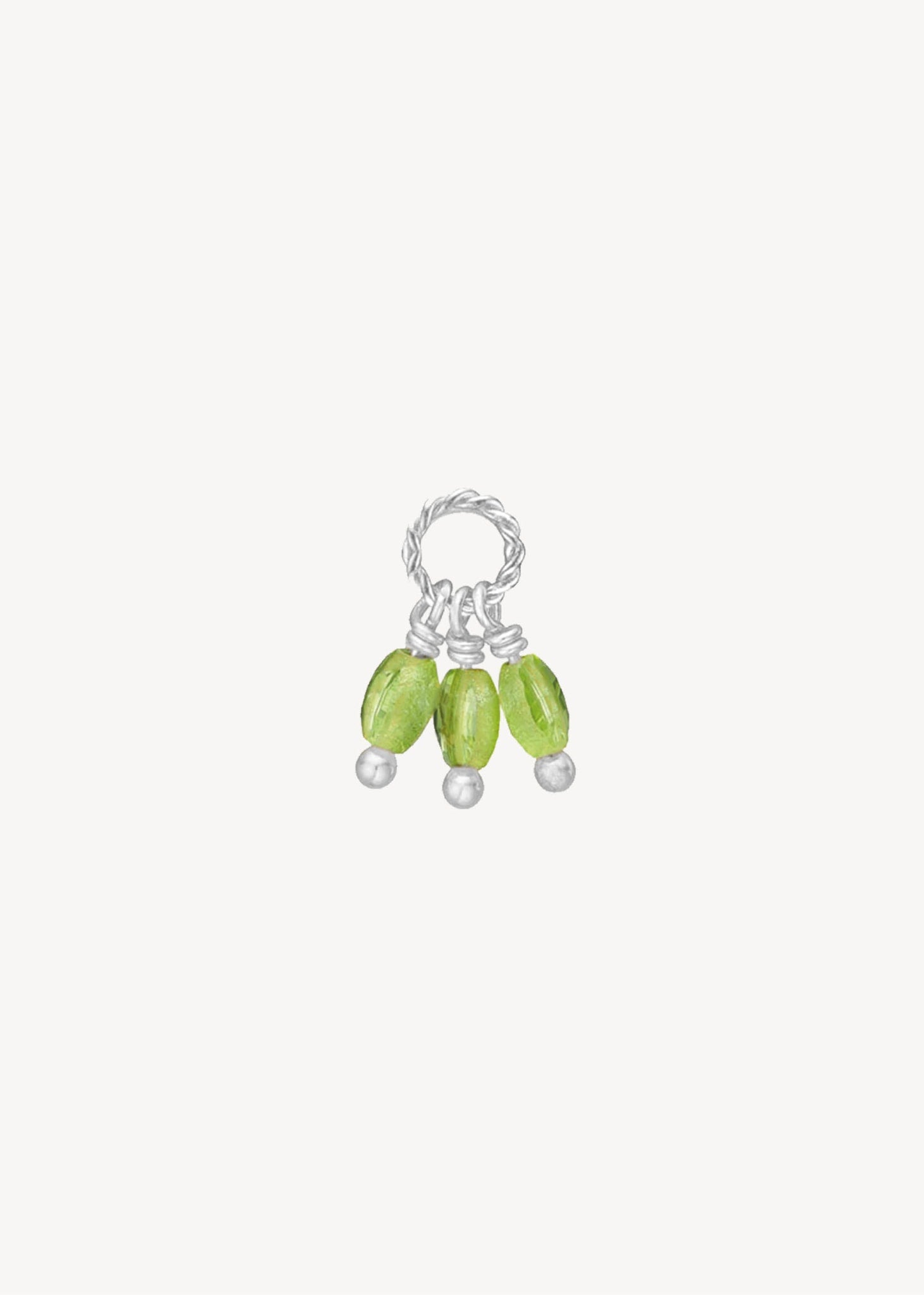 Charm til øreringe og halskæder i sterling sølv med tre grønne peridot ædelsten til ham og hende, perfekt gave til hende og gave til ham, design dine egne øreringe 