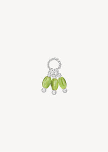 Charm til øreringe og halskæder i sterling sølv med tre grønne peridot ædelsten til ham og hende, perfekt gave til hende og gave til ham, design dine egne øreringe 