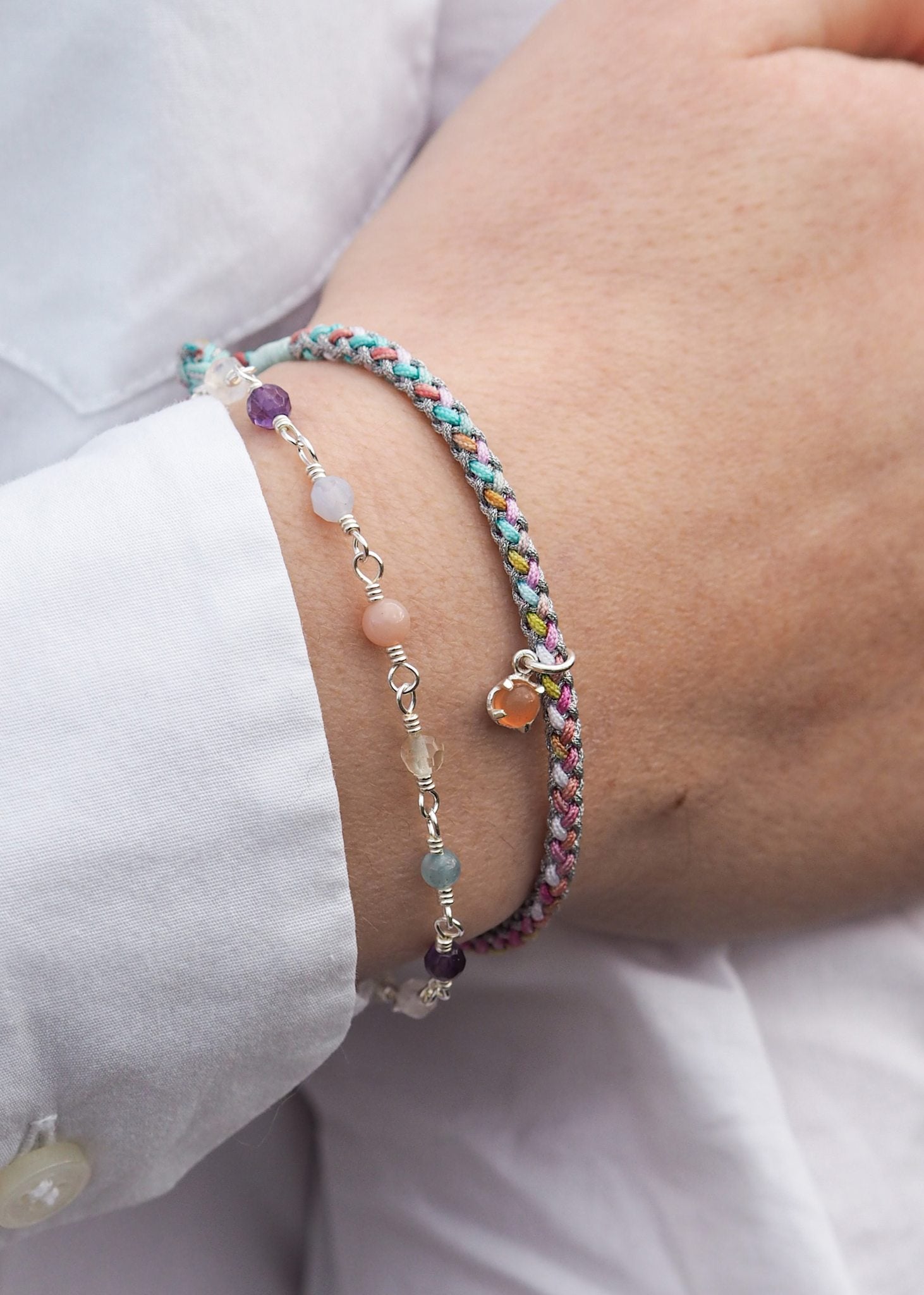 Gem Anhänger mit Sandmondstein - Silber