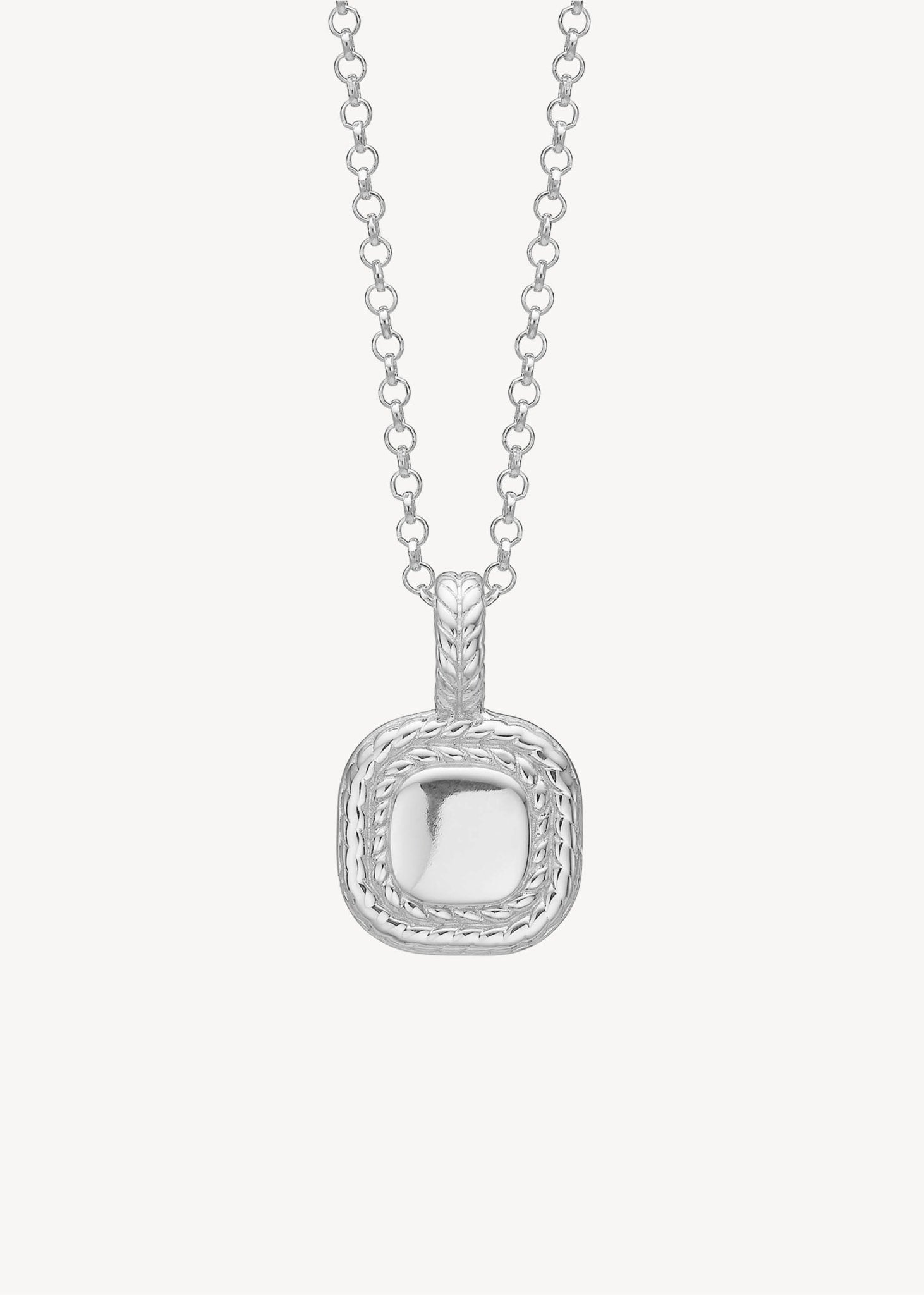 sterling sølv signét vedhæng til halskæder fra Carré jewellery med sildebensmønster kan graveres
