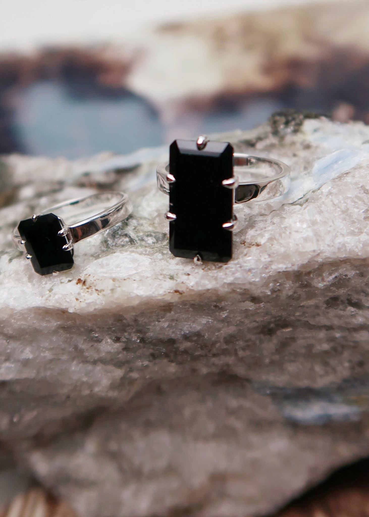 Courage ring mit schwarzem Achat - Silber