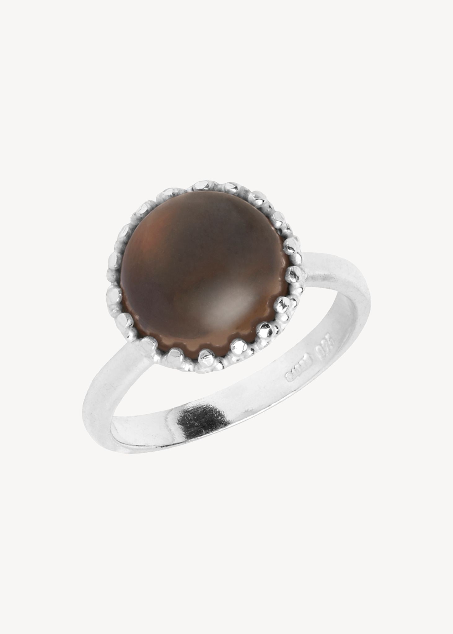Aelia ring mit Rauchquarz - Silber