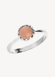 Zoë ring mit Sand Mondstein - Silber