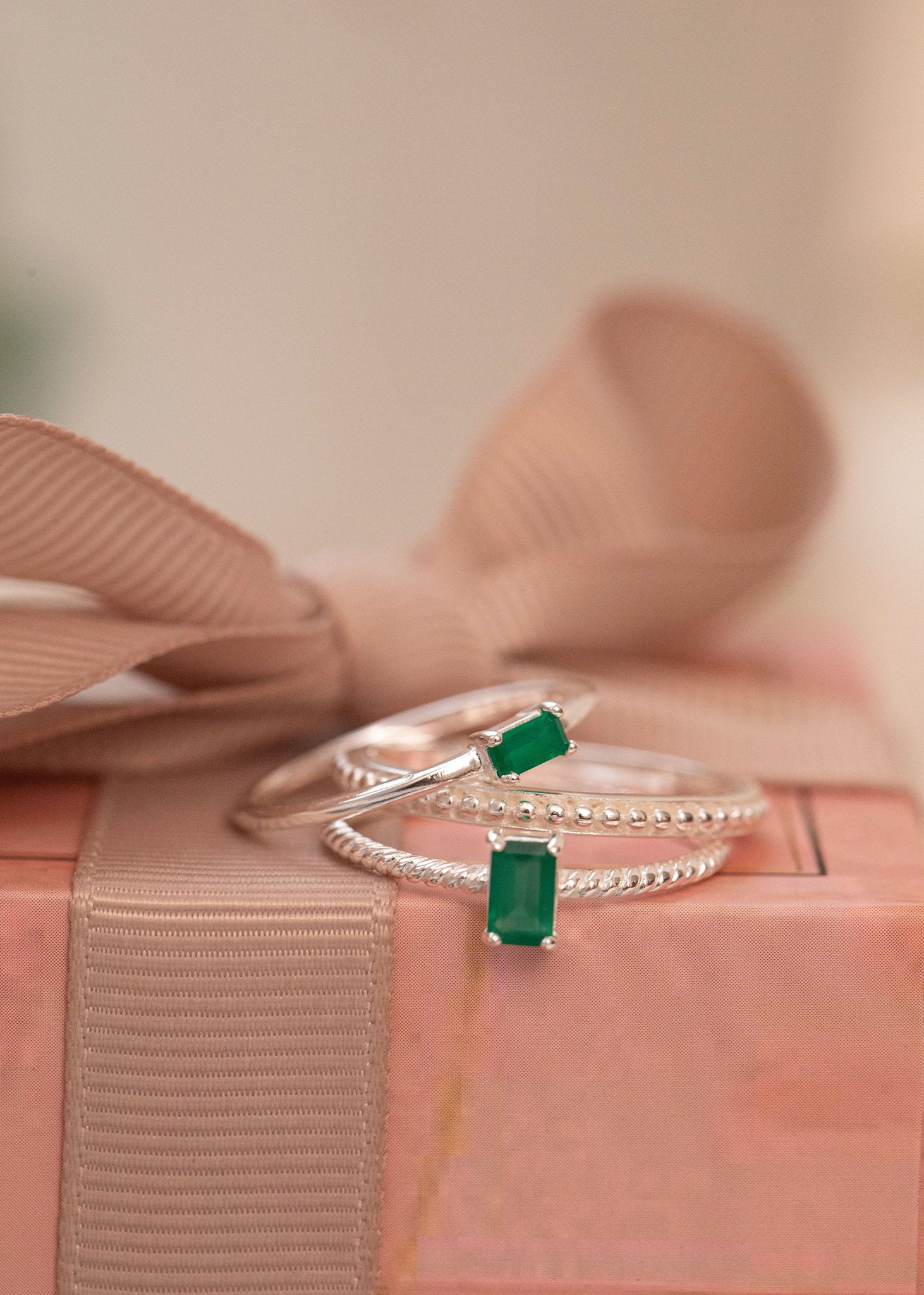Alaia ring mit grünem Achat - Silber