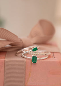 Alaia ring mit grünem Achat - Silber