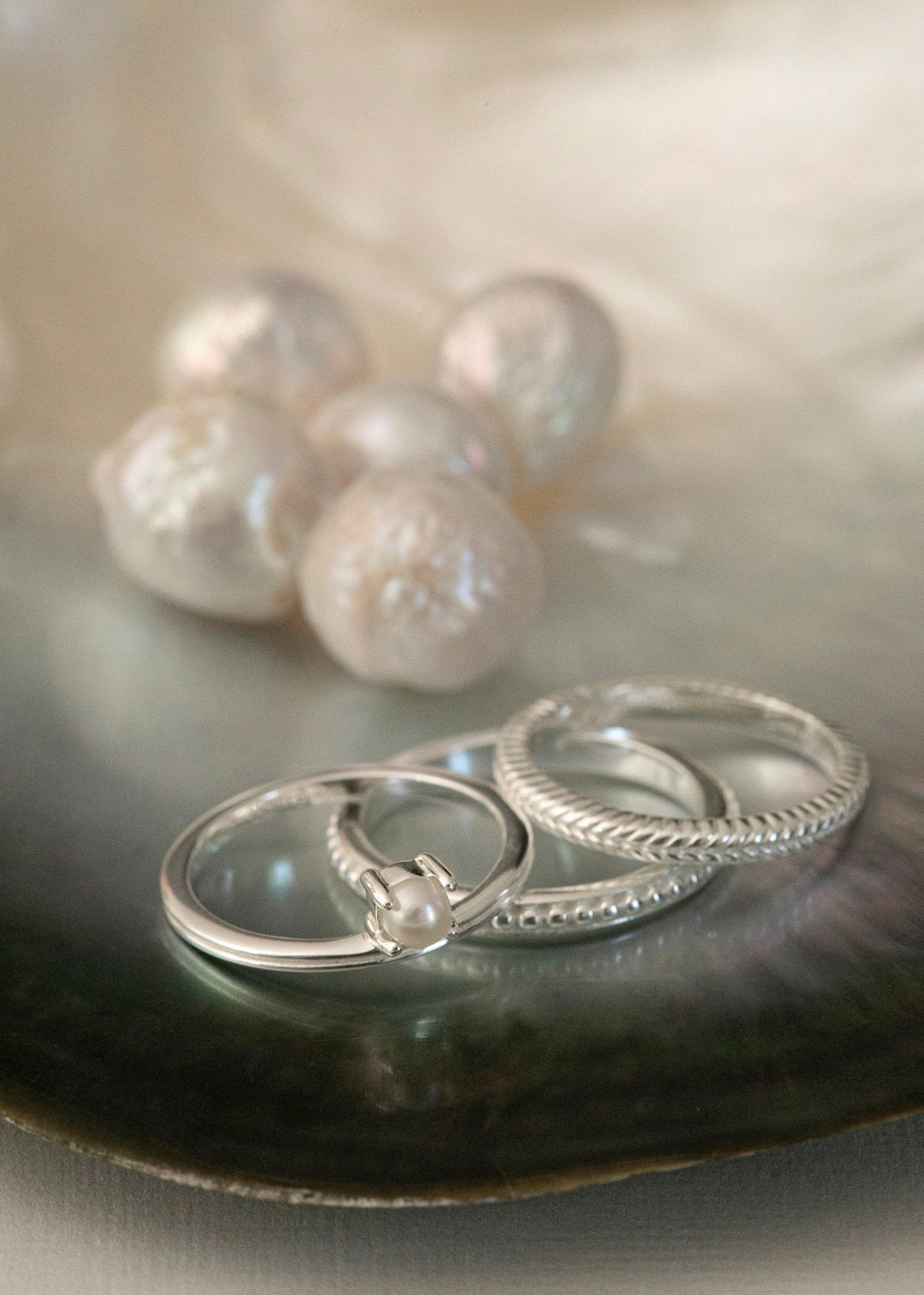 Unicorn ring mit Perle - Silber