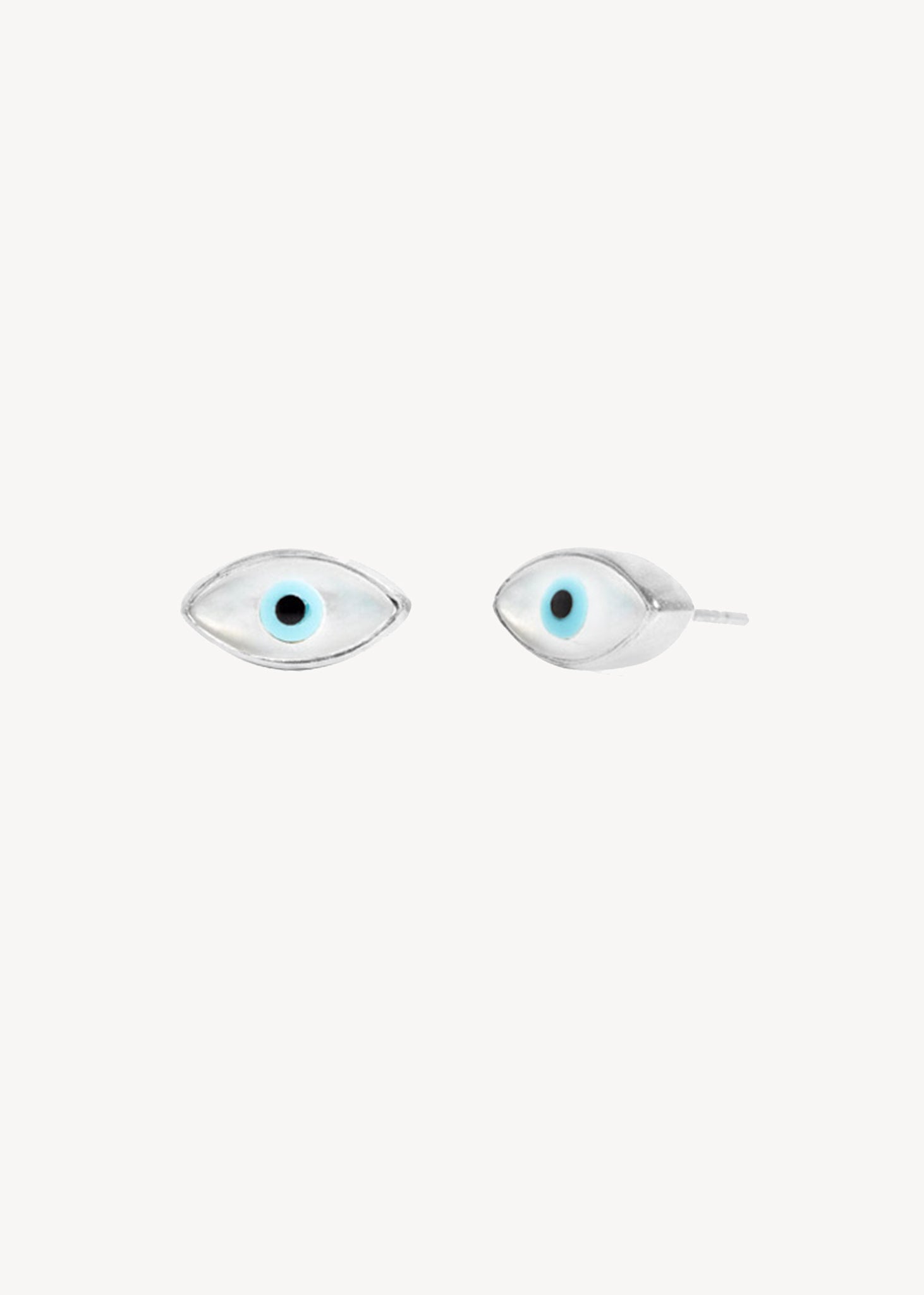 Evil Eye Ohrstecker mit Perlmutt - Silber