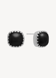 Birta Ohrstecker mit schwarzem Achat - Silber